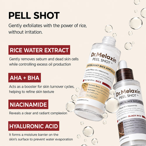 Dr. Melaxin Peel Shot Rice Ampoule - Pack of 2